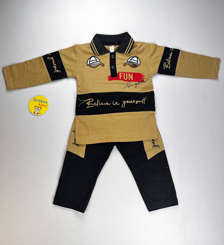 Boys' 2-Piece Polo Set – Long-Sleeve Shirt & Sporty Joggers