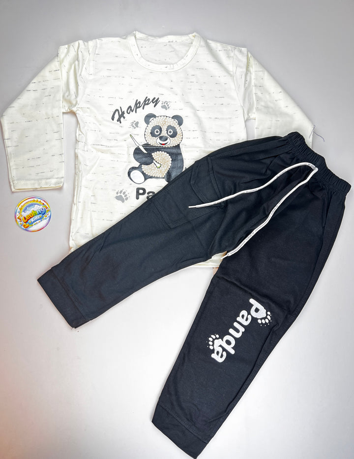 Boys' 2-Piece Set – Long-Sleeve Graphic Top & Cargo Joggers